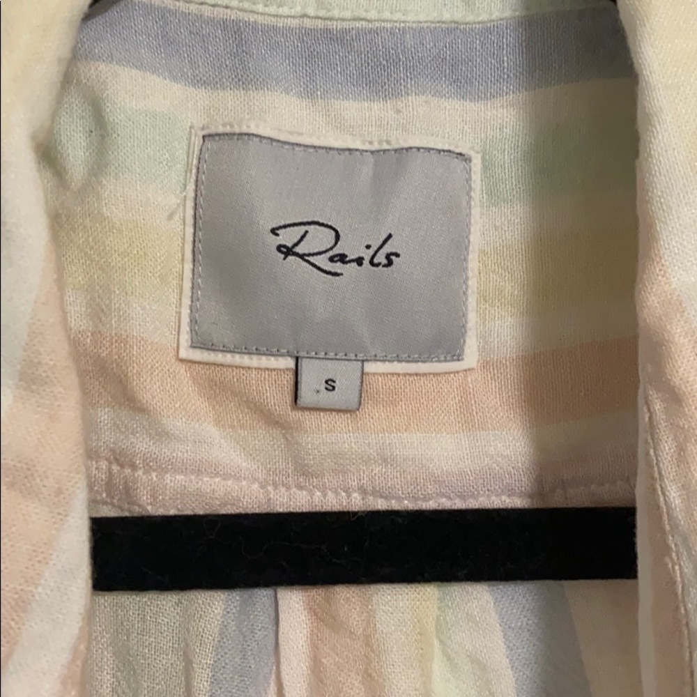Rails Rainbow Striped Button Front Shirt - Picture 4 of 7